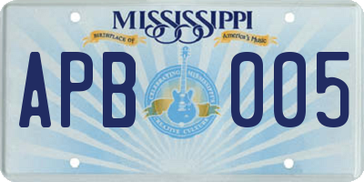 MS license plate APB005