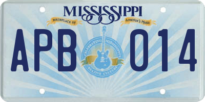 MS license plate APB014