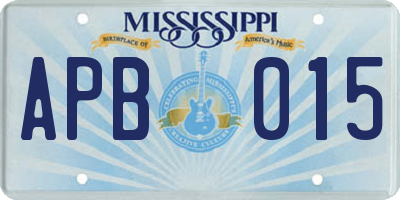 MS license plate APB015