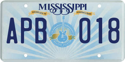 MS license plate APB018