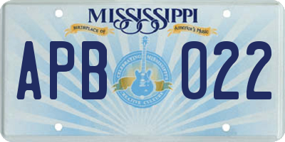 MS license plate APB022