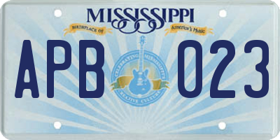 MS license plate APB023