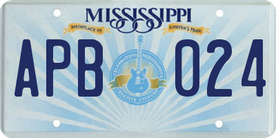 MS license plate APB024
