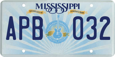 MS license plate APB032