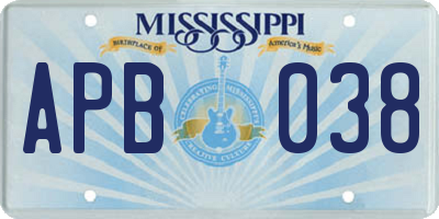 MS license plate APB038