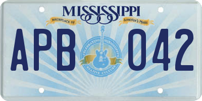 MS license plate APB042