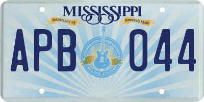 MS license plate APB044