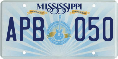 MS license plate APB050