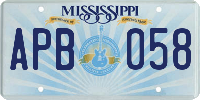 MS license plate APB058