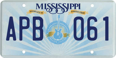 MS license plate APB061