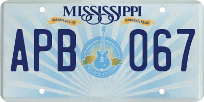 MS license plate APB067