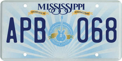 MS license plate APB068