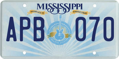 MS license plate APB070