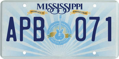 MS license plate APB071