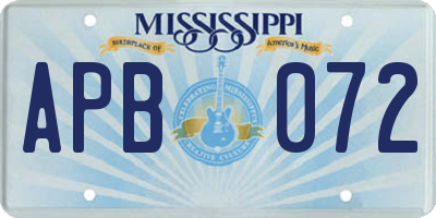 MS license plate APB072