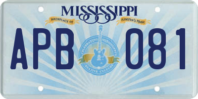 MS license plate APB081
