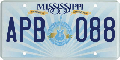 MS license plate APB088