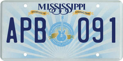 MS license plate APB091