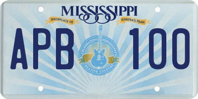 MS license plate APB100
