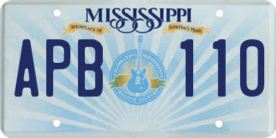 MS license plate APB110