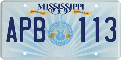 MS license plate APB113