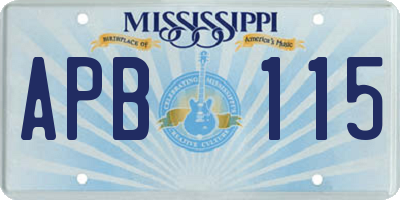 MS license plate APB115