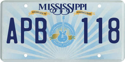 MS license plate APB118