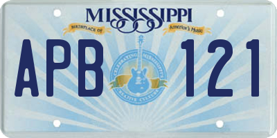 MS license plate APB121