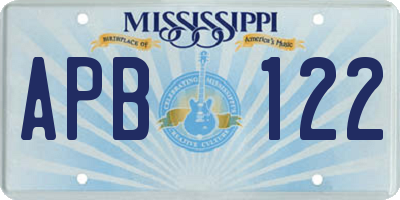 MS license plate APB122