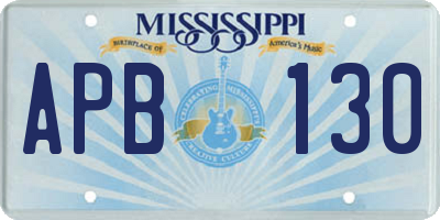 MS license plate APB130