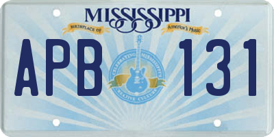 MS license plate APB131