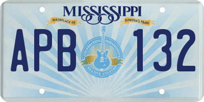 MS license plate APB132