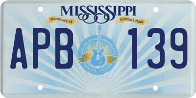 MS license plate APB139