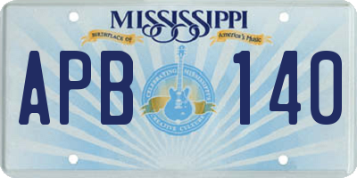 MS license plate APB140