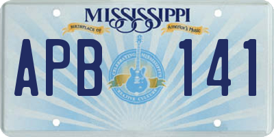 MS license plate APB141