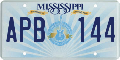 MS license plate APB144