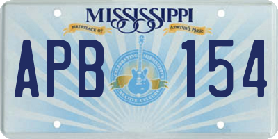 MS license plate APB154