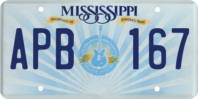 MS license plate APB167