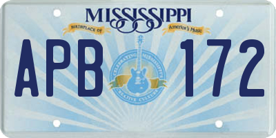 MS license plate APB172