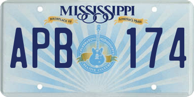 MS license plate APB174