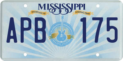 MS license plate APB175