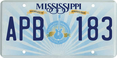MS license plate APB183