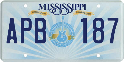 MS license plate APB187