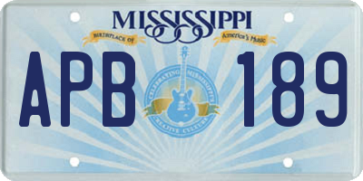 MS license plate APB189