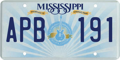 MS license plate APB191