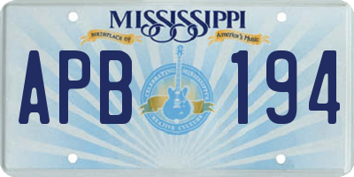 MS license plate APB194