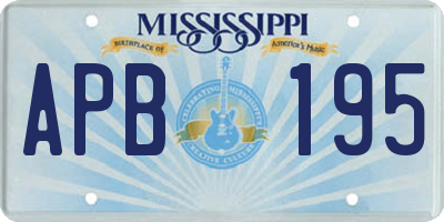 MS license plate APB195