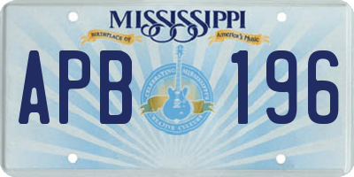 MS license plate APB196