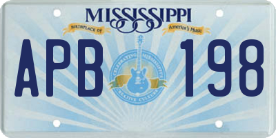 MS license plate APB198