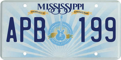 MS license plate APB199